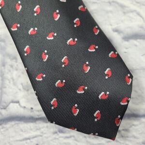 NWT Knotty and Nice Santa Hat Print Tie in Black